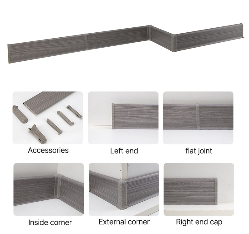 70*15mm PVC Floor Skirting with Accessories