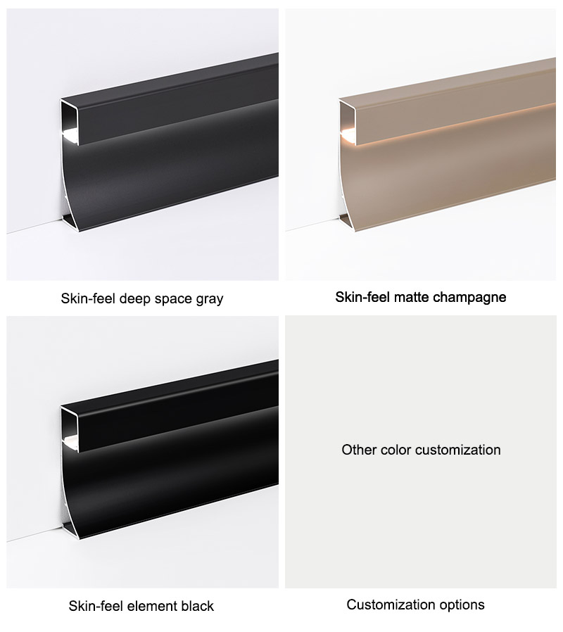 50*9mm LED Aluminium Skirting Board
