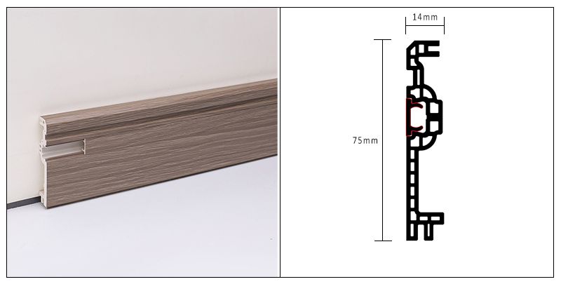 75*14mm WPC Hidden Nail Baseboard