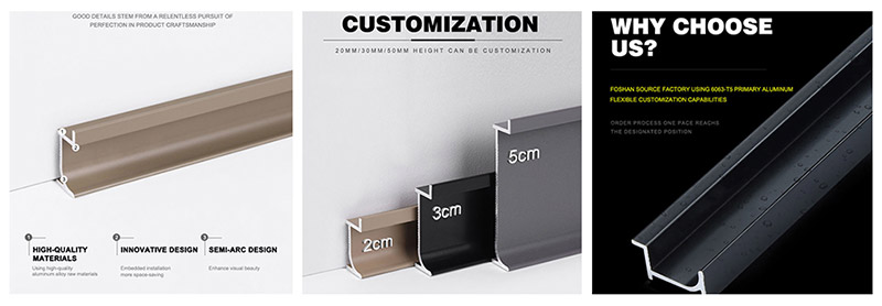 20*12mm Recessed Aluminium Skirting