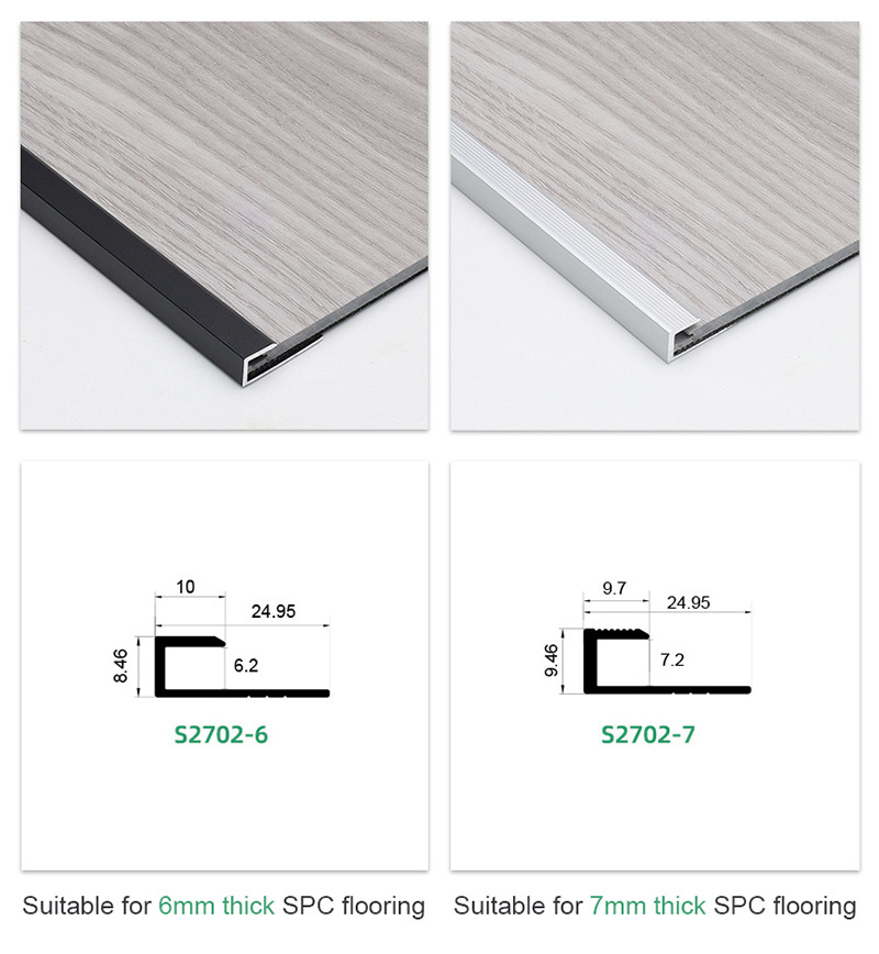 Aluminum Square Floor Edge Trim