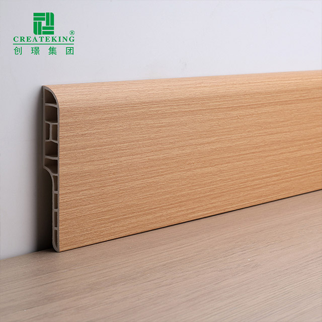 100*15mm PVC Wood Grain Hollow Baseboard