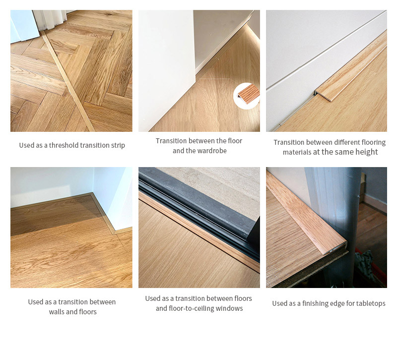 L-shaped Wooden Floor Edging Strips