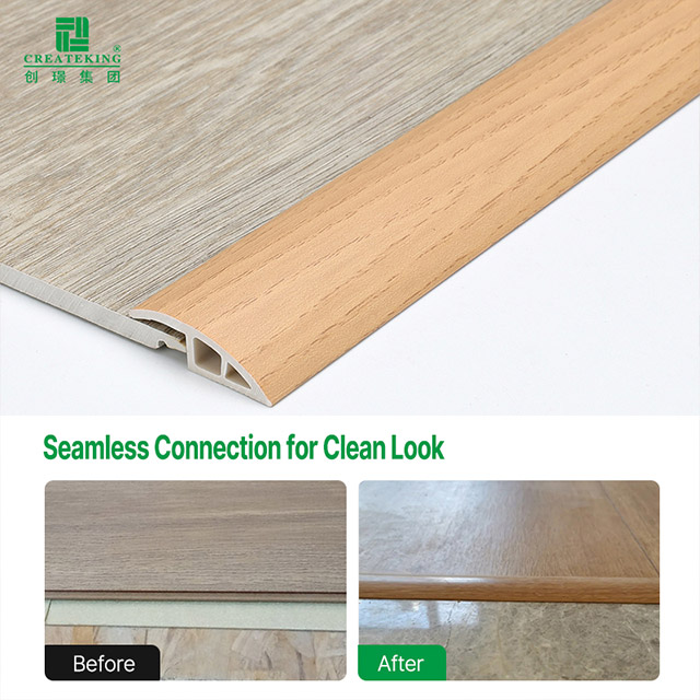 28*5mm Wood-grain PVC Flooring Reducer