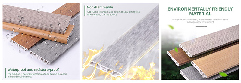 60*15mm Wood Grain PVC Skirting Board