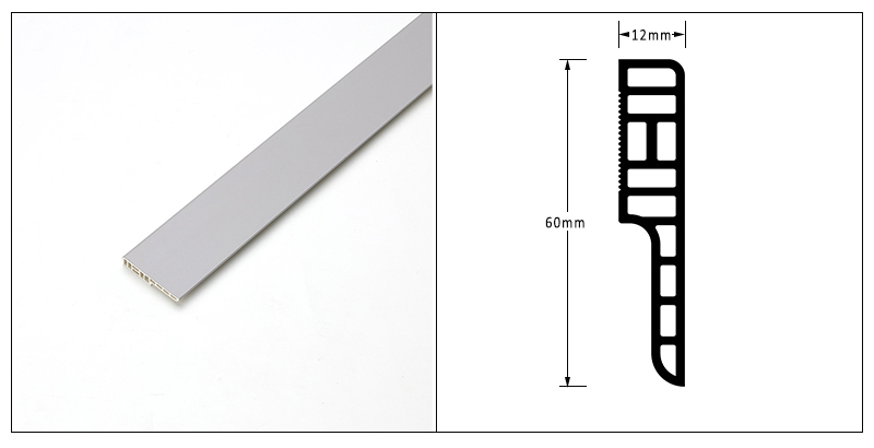 60*12mm Waterproof SPC Skirting Board