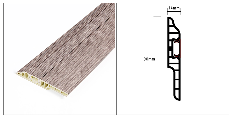 90*14mm PVC Hidden Nail Skirting Board