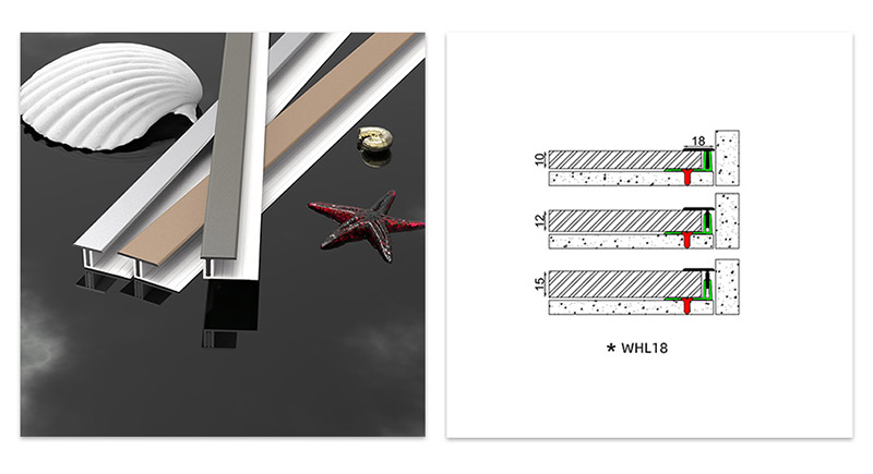 18*11.3mm T-shaped Single-sided Aluminum Alloy Floor Edge Trim