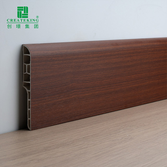 100*15mm PVC Wood Grain Hollow Baseboard