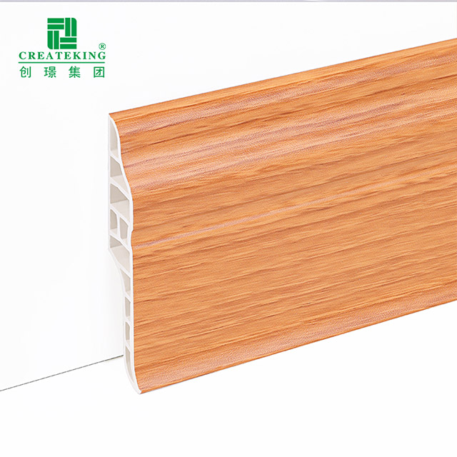 68mm Height Water-proof Wooden Texture Surface Vinyl Flooring PVC Skirting Board-SDF68