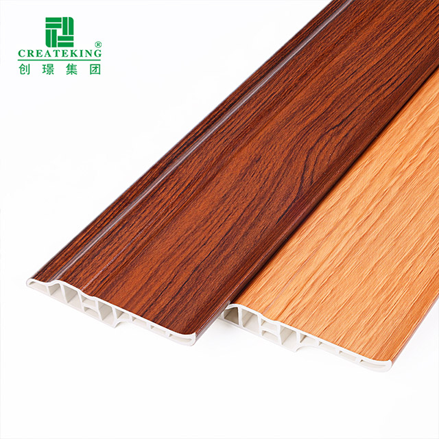 68mm High Waterproof Wood Grain Surface PVC Floor Pvc Skirting Baseboards SDF68