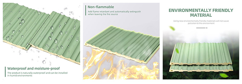 solid wave-shaped fluted wall panels 