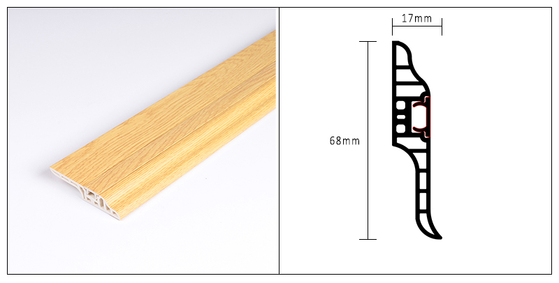 68*17mm PVC Hidden Nail Skirting Board