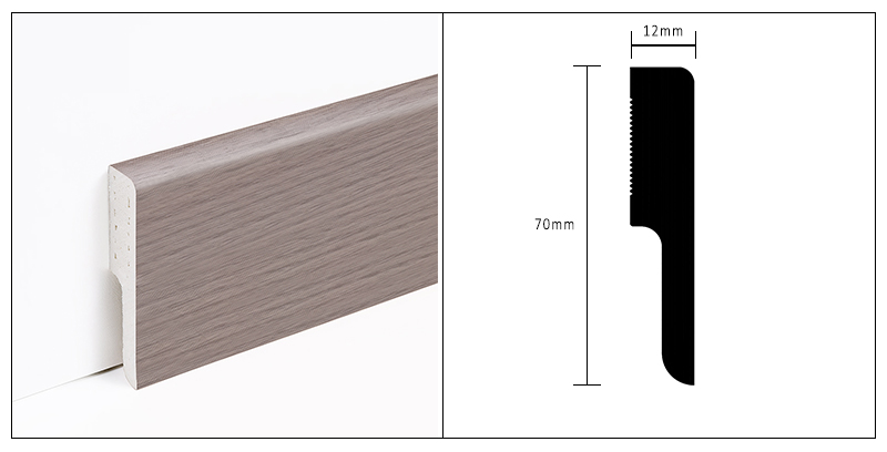 60*12mm Solid PVC Skirting Board