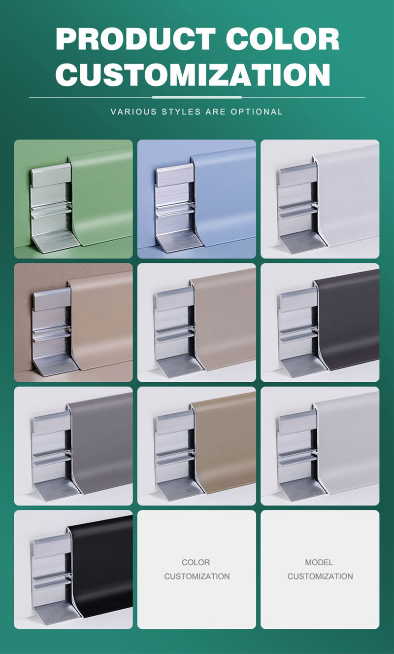 40*9mm Aluminium Floor Skirting
