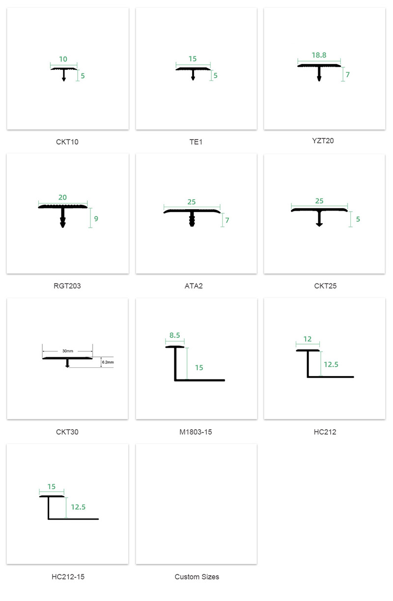 Aluminum T-shaped Floor Edge Trim