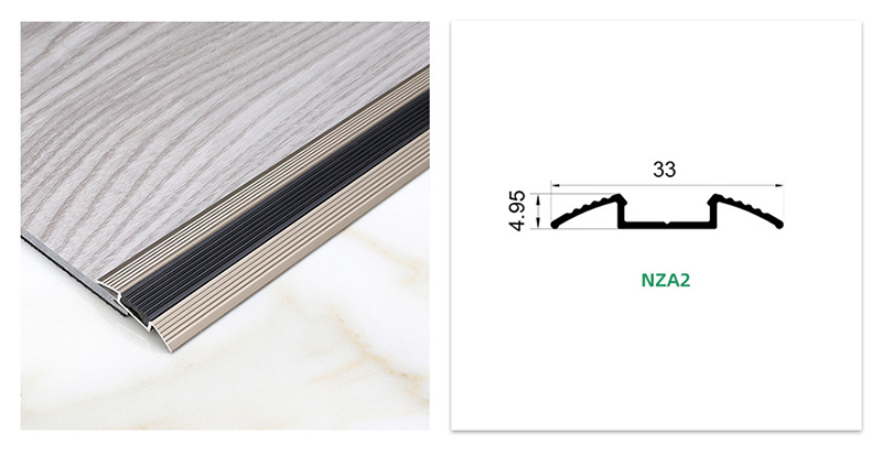  Aluminum Anti-slip Threshold Bar With Rubber Insert