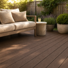 Co-extrusion WPC decking board in natural wood color, UV-resistant outdoor composite flooring