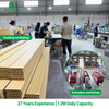 Actual photos of PVC gridded wall panels from the factory