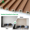 Seamless connection and before after installation of PVC wall panels