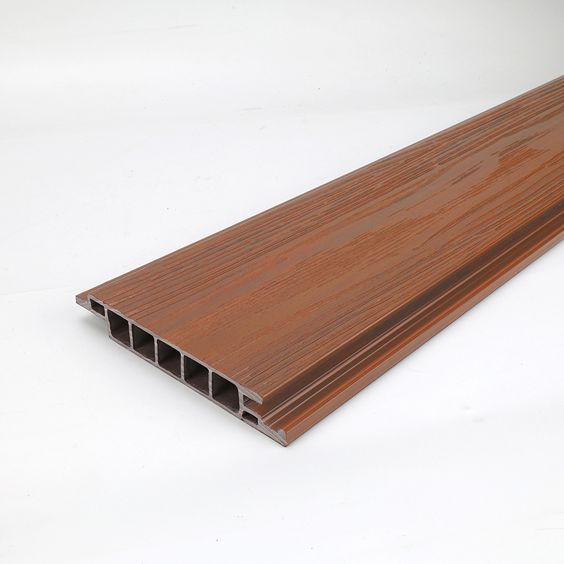 Low maintenance composite decking boards installed around a poolside, showing outdoor WPC flooring