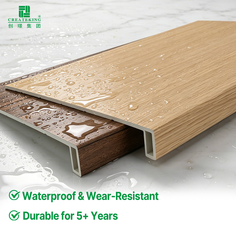 Waterproof SPC Full Stair Tread 12"x47" Seamless One-Piece Step for Home Remodeling
